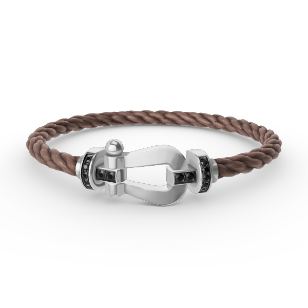 [Ornora Jewelry]FORCE LARGE HORSESHOE BLACK DIAMOND BRACELET SILVER