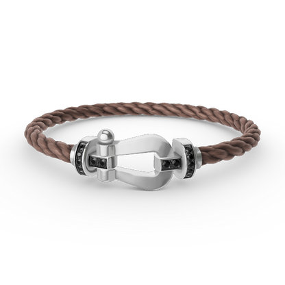 [Ornora Jewelry]FORCE LARGE HORSESHOE BLACK DIAMOND BRACELET SILVER