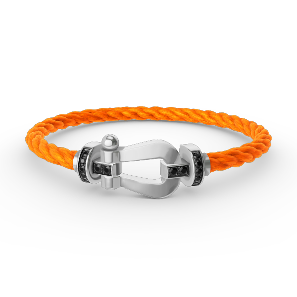 [Ornora Jewelry]FORCE LARGE HORSESHOE BLACK DIAMOND BRACELET SILVER