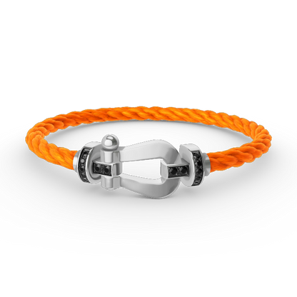 [Ornora Jewelry]FORCE LARGE HORSESHOE BLACK DIAMOND BRACELET SILVER