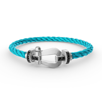 [Ornora Jewelry]FORCE LARGE HORSESHOE BLACK DIAMOND BRACELET SILVER