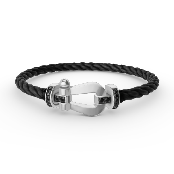 [Ornora Jewelry]FORCE LARGE HORSESHOE BLACK DIAMOND BRACELET SILVER