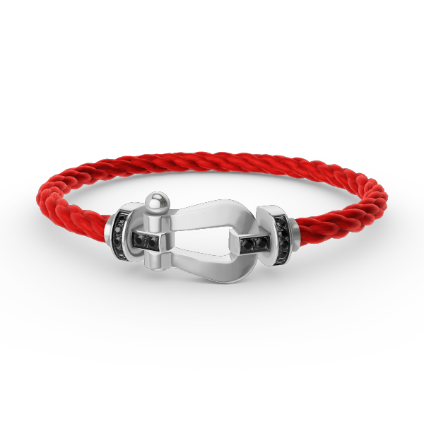 [Ornora Jewelry]FORCE LARGE HORSESHOE BLACK DIAMOND BRACELET SILVER