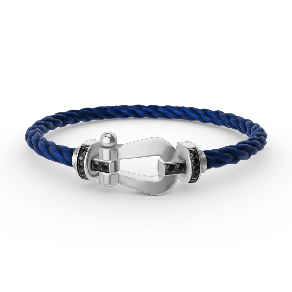 [Ornora Jewelry]FORCE LARGE HORSESHOE BLACK DIAMOND BRACELET SILVER