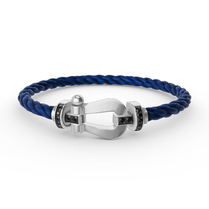 [Ornora Jewelry]FORCE LARGE HORSESHOE BLACK DIAMOND BRACELET SILVER
