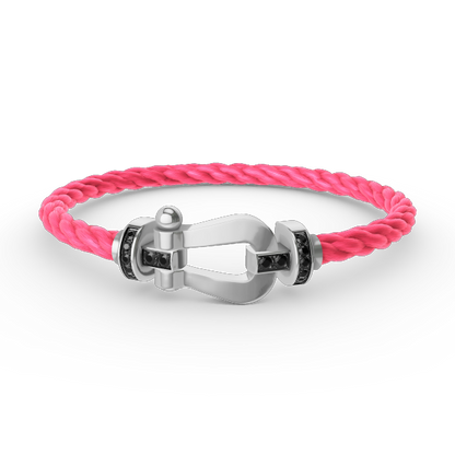 [Ornora Jewelry]FORCE LARGE HORSESHOE BLACK DIAMOND BRACELET SILVER