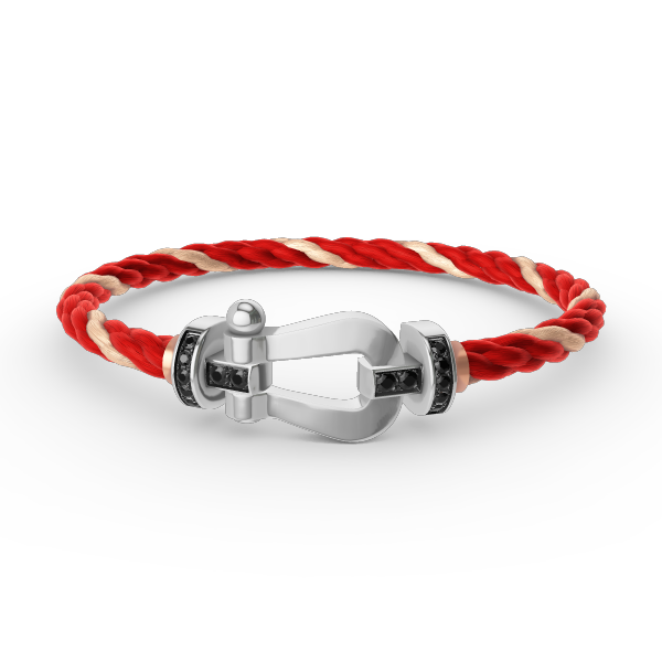 [Ornora Jewelry]FORCE LARGE HORSESHOE BLACK DIAMOND BRACELET SILVER