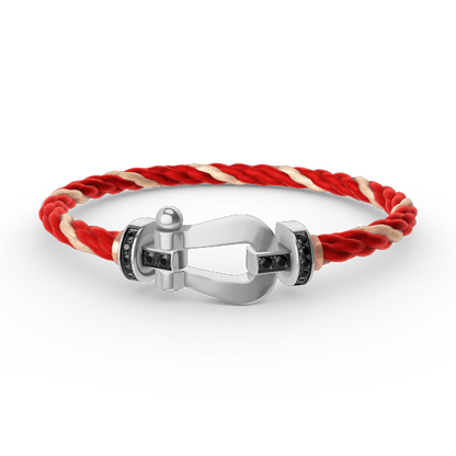 [Ornora Jewelry]FORCE LARGE HORSESHOE BLACK DIAMOND BRACELET SILVER