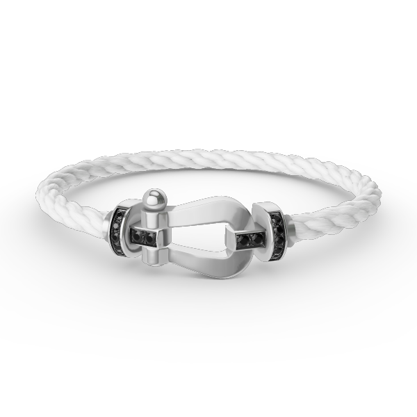 [Ornora Jewelry]FORCE LARGE HORSESHOE BLACK DIAMOND BRACELET SILVER