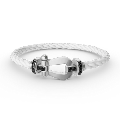 [Ornora Jewelry]FORCE LARGE HORSESHOE BLACK DIAMOND BRACELET SILVER