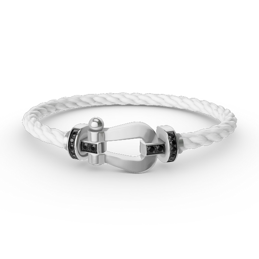 [Ornora Jewelry]FORCE LARGE HORSESHOE BLACK DIAMOND BRACELET SILVER