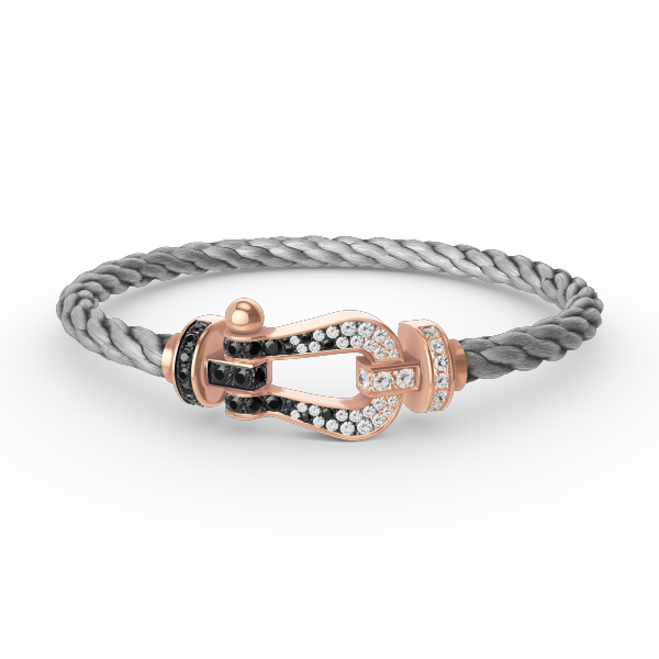 [Ornora Jewelry]FORCE LARGE HORSESHOE BLACK WHITE DIAMOND BRACELET ROSE GOLD