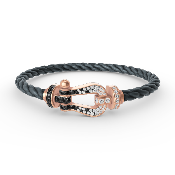 [Ornora Jewelry]FORCE LARGE HORSESHOE BLACK WHITE DIAMOND BRACELET ROSE GOLD