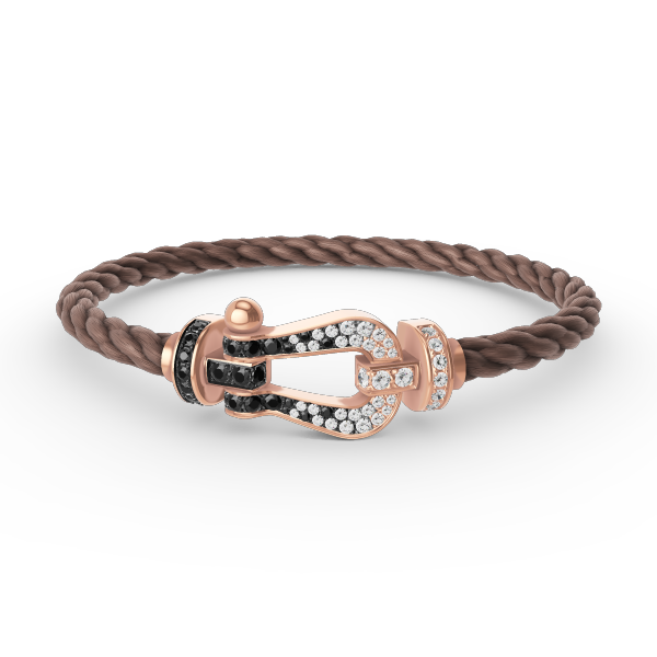 [Ornora Jewelry]FORCE LARGE HORSESHOE BLACK WHITE DIAMOND BRACELET ROSE GOLD
