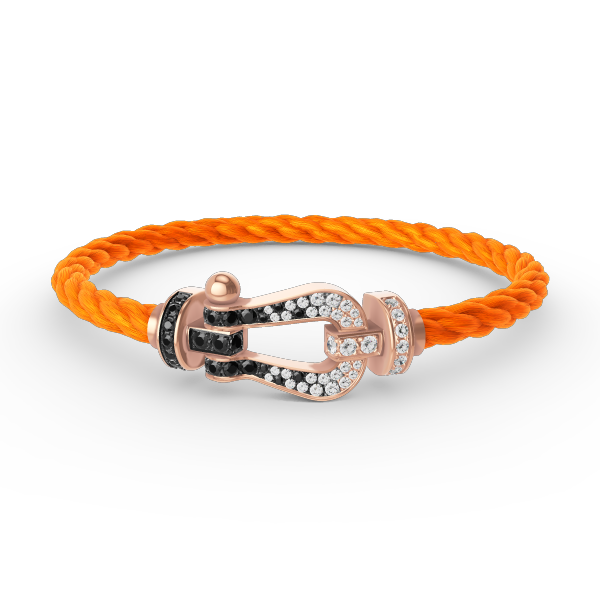 [Ornora Jewelry]FORCE LARGE HORSESHOE BLACK WHITE DIAMOND BRACELET ROSE GOLD