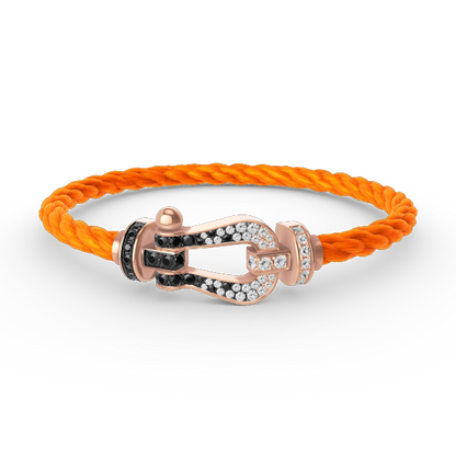 [Ornora Jewelry]FORCE LARGE HORSESHOE BLACK WHITE DIAMOND BRACELET ROSE GOLD
