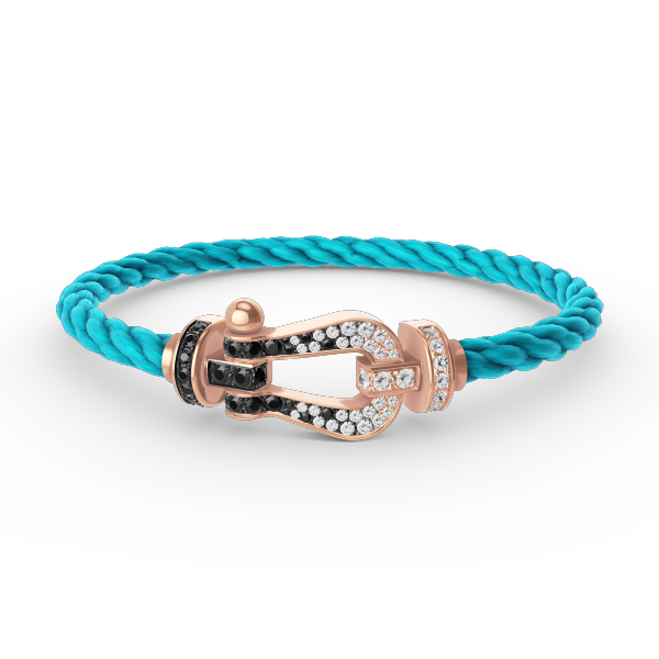[Ornora Jewelry]FORCE LARGE HORSESHOE BLACK WHITE DIAMOND BRACELET ROSE GOLD