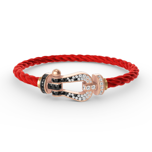 [Ornora Jewelry]FORCE LARGE HORSESHOE BLACK WHITE DIAMOND BRACELET ROSE GOLD
