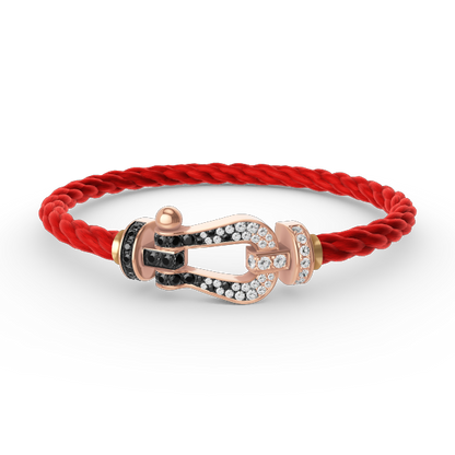 [Ornora Jewelry]FORCE LARGE HORSESHOE BLACK WHITE DIAMOND BRACELET ROSE GOLD