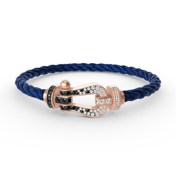 [Ornora Jewelry]FORCE LARGE HORSESHOE BLACK WHITE DIAMOND BRACELET ROSE GOLD