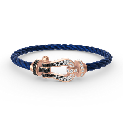 [Ornora Jewelry]FORCE LARGE HORSESHOE BLACK WHITE DIAMOND BRACELET ROSE GOLD