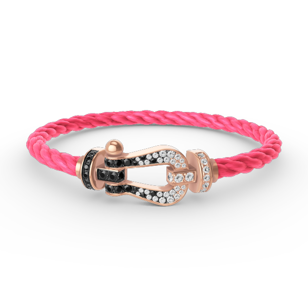 [Ornora Jewelry]FORCE LARGE HORSESHOE BLACK WHITE DIAMOND BRACELET ROSE GOLD