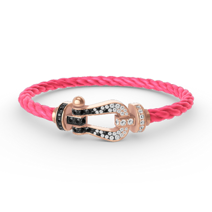 [Ornora Jewelry]FORCE LARGE HORSESHOE BLACK WHITE DIAMOND BRACELET ROSE GOLD