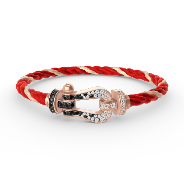 [Ornora Jewelry]FORCE LARGE HORSESHOE BLACK WHITE DIAMOND BRACELET ROSE GOLD