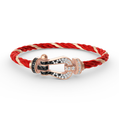[Ornora Jewelry]FORCE LARGE HORSESHOE BLACK WHITE DIAMOND BRACELET ROSE GOLD