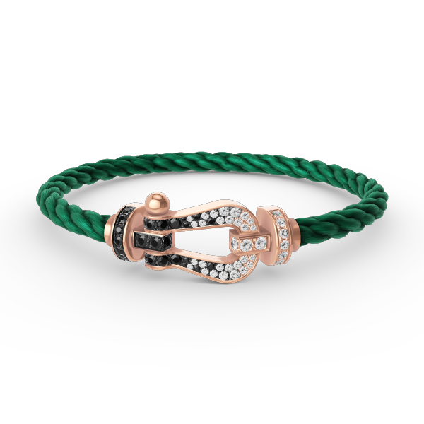 [Ornora Jewelry]FORCE LARGE HORSESHOE BLACK WHITE DIAMOND BRACELET ROSE GOLD