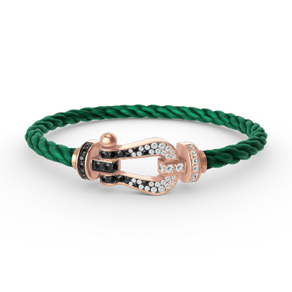 [Ornora Jewelry]FORCE LARGE HORSESHOE BLACK WHITE DIAMOND BRACELET ROSE GOLD