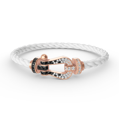 [Ornora Jewelry]FORCE LARGE HORSESHOE BLACK WHITE DIAMOND BRACELET ROSE GOLD