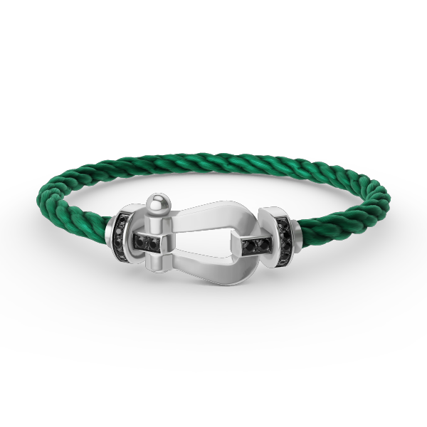 [Ornora Jewelry]FORCE LARGE HORSESHOE BLACK DIAMOND BRACELET SILVER