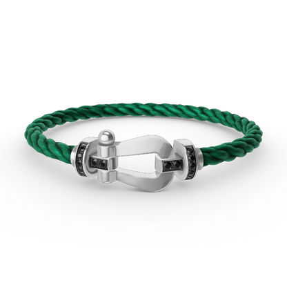 [Ornora Jewelry]FORCE LARGE HORSESHOE BLACK DIAMOND BRACELET SILVER