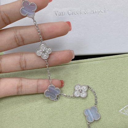 [Ornora Jewelry] CLOVER 5 MOTIF PURPLE CHALCEDONY BRACELET COLLECTION