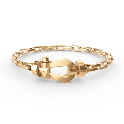 [Ornora Jewelry]FORCE LARGE HORSESHOE CLASP  METAL BRACELET