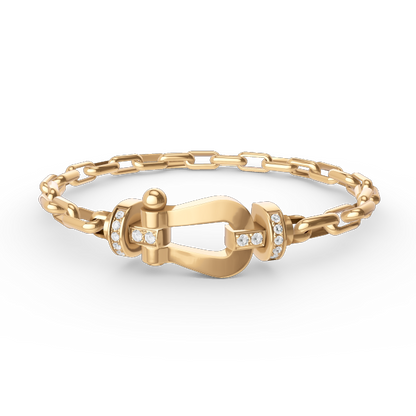 [Ornora Jewelry]FORCE LARGE HORSESHOE CLASP  METAL BRACELET