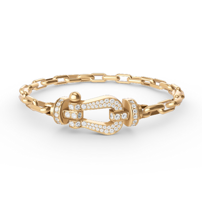 [Ornora Jewelry]FORCE LARGE HORSESHOE CLASP  METAL BRACELET