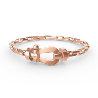 [Ornora Jewelry]FORCE LARGE HORSESHOE CLASP  METAL BRACELET