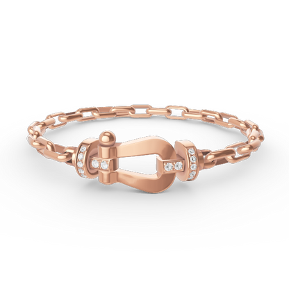 [Ornora Jewelry]FORCE LARGE HORSESHOE CLASP  METAL BRACELET