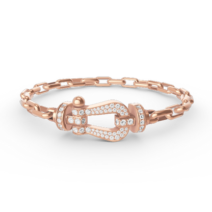 [Ornora Jewelry]FORCE LARGE HORSESHOE CLASP  METAL BRACELET