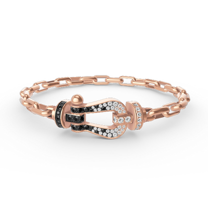 [Ornora Jewelry]FORCE LARGE HORSESHOE CLASP  METAL BRACELET