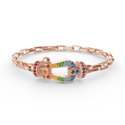 [Ornora Jewelry]FORCE LARGE HORSESHOE CLASP  METAL BRACELET