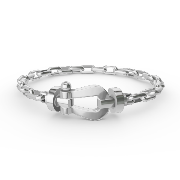 [Ornora Jewelry]FORCE LARGE HORSESHOE CLASP  METAL BRACELET