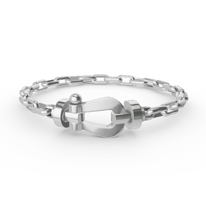 [Ornora Jewelry]FORCE LARGE HORSESHOE CLASP  METAL BRACELET