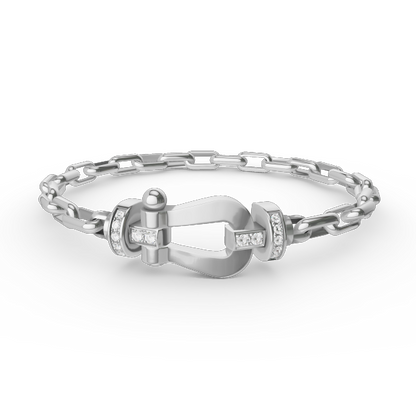 [Ornora Jewelry]FORCE LARGE HORSESHOE CLASP  METAL BRACELET