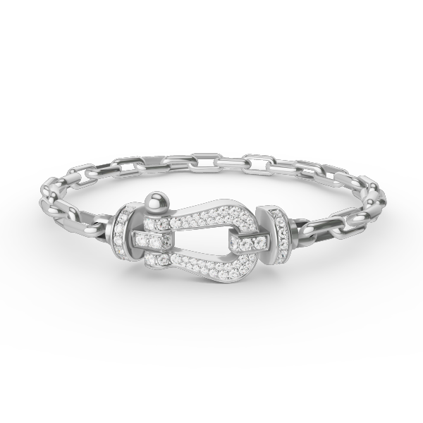 [Ornora Jewelry]FORCE LARGE HORSESHOE CLASP  METAL BRACELET