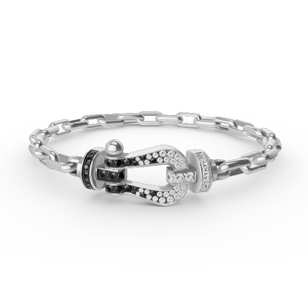 [Ornora Jewelry]FORCE LARGE HORSESHOE CLASP  METAL BRACELET