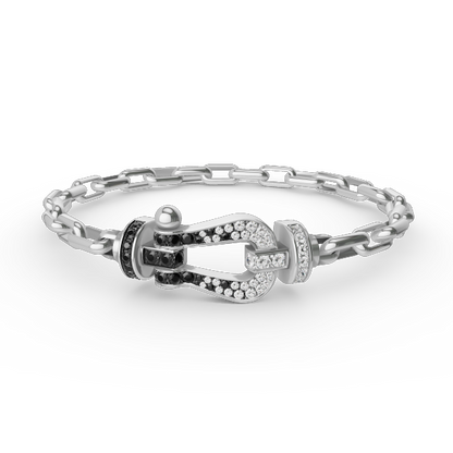 [Ornora Jewelry]FORCE LARGE HORSESHOE CLASP  METAL BRACELET
