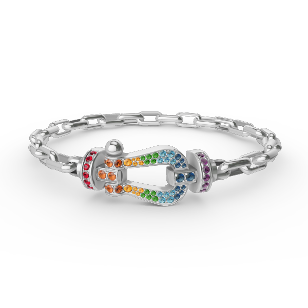 [Ornora Jewelry]FORCE LARGE HORSESHOE CLASP  METAL BRACELET